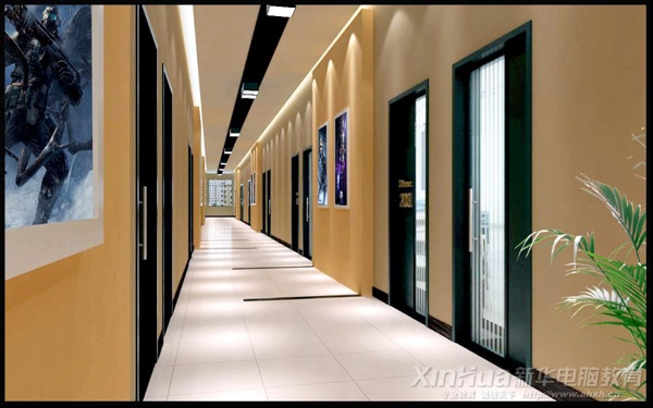 新华-动漫游戏学院实训基地一角